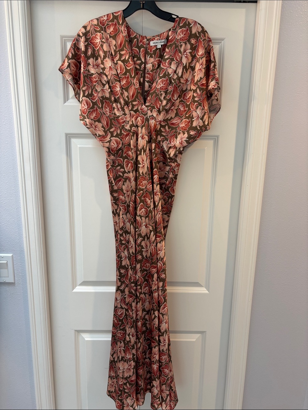 Veronica Beard Seymour Floral Maxi Dress - Brown & Pink.